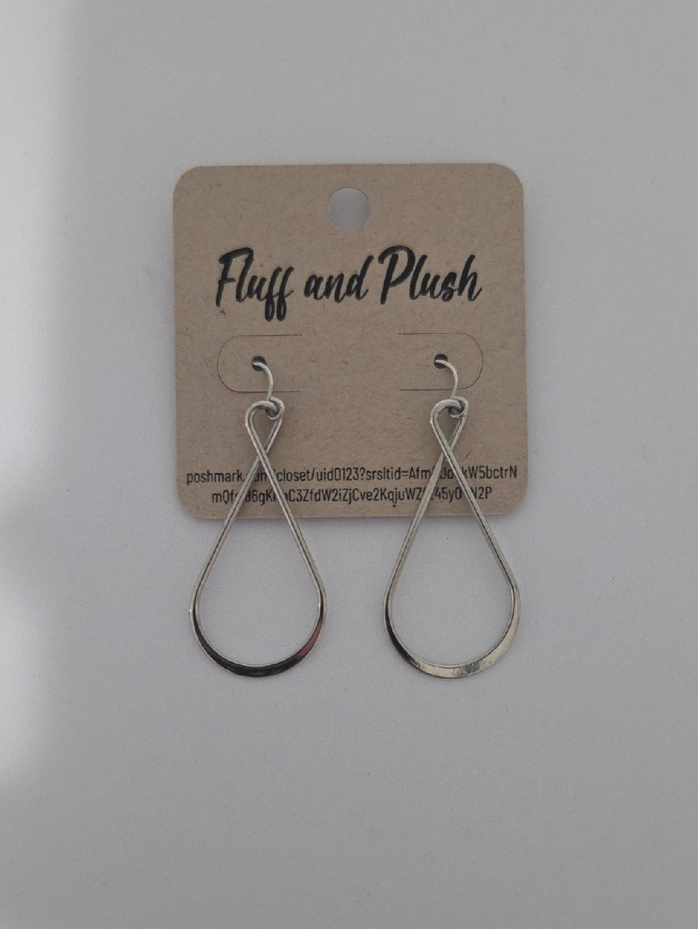 Silver Teardrop Hoop Earrings